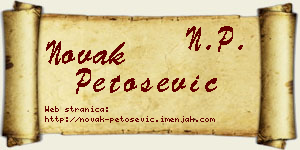 Novak Petošević vizit kartica
